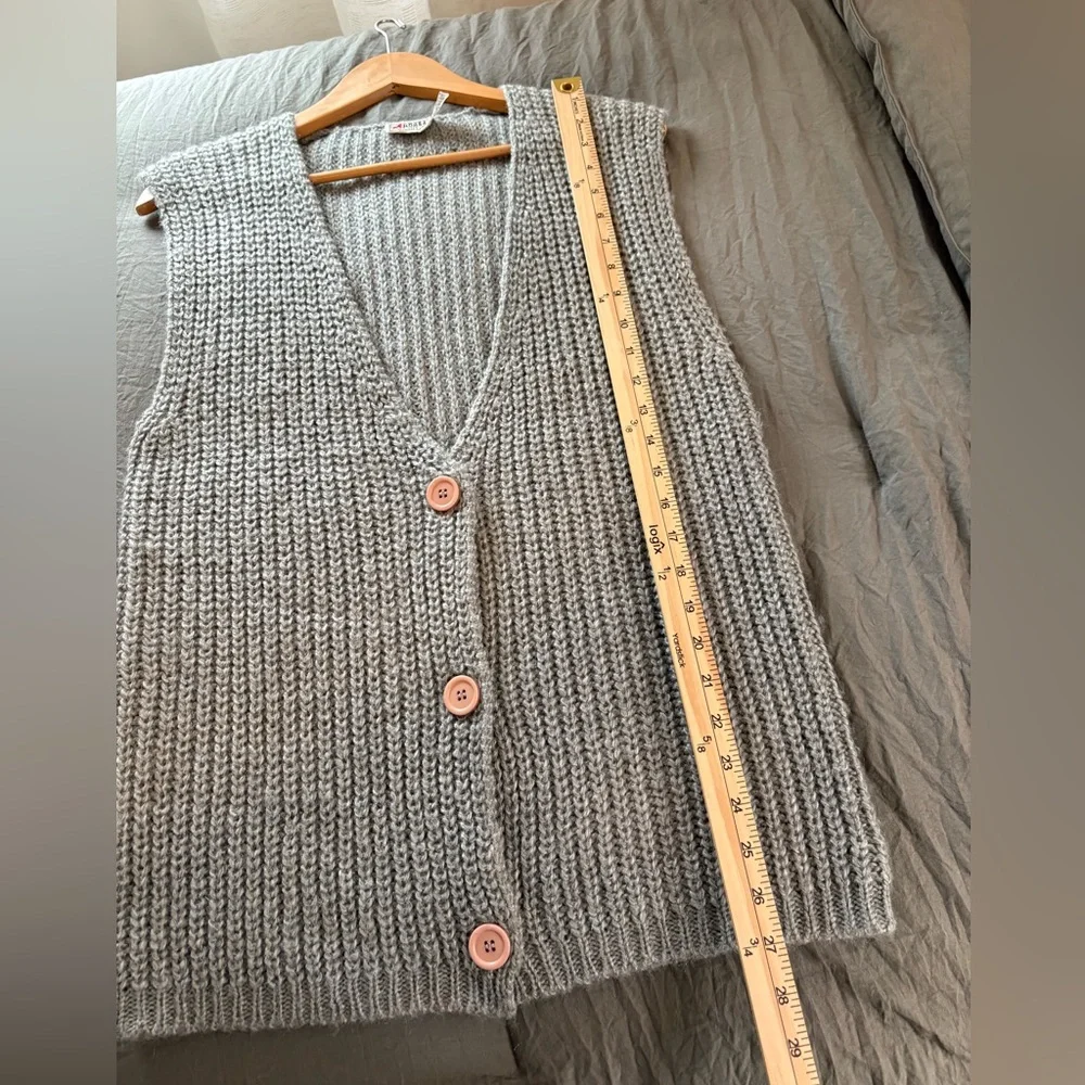 Crazy Horse Vintage Angora Blend Chunky Knit Sweater Vest. Possible Medium.